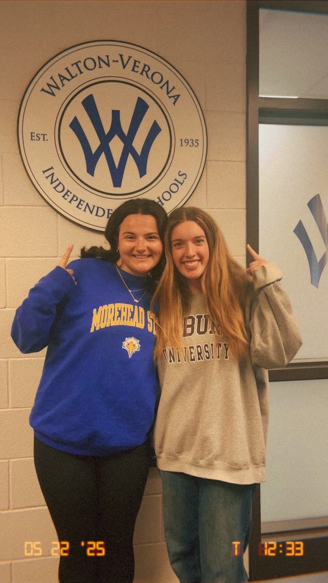 Hailey Otton and Abbigail James represent their future schools!
